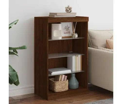 Šoninė Spintelė Su Led Lemputėmis, Ruda Ąžuolo, 60,5X37X100Cm