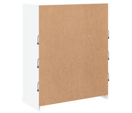 Kumode Ar Led Lampiņām, Balta, 81X37X100 Cm Vidaxl