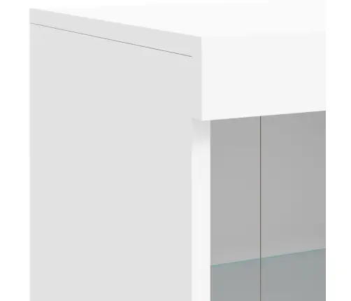 Kumode Ar Led Lampiņām, Balta, 81X37X100 Cm Vidaxl