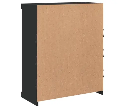 Kumode Ar Led Lampiņām, Melna, 81X37X100 Cm Vidaxl