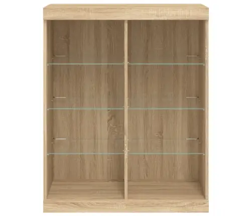 Kumode Ar Led Lampiņām, Ozolkoka Krāsa, 81X37X100 Cm Vidaxl