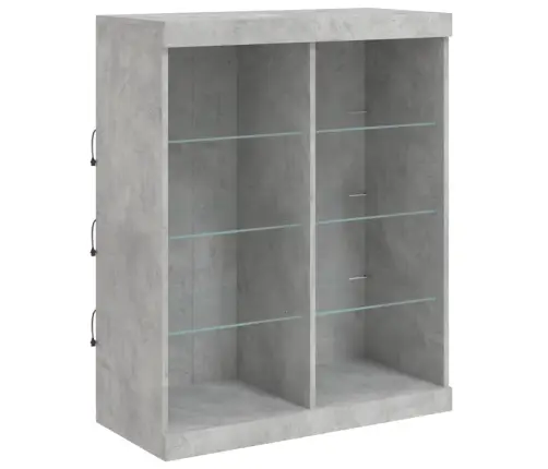 Kumode Ar Led Lampiņām, Betona Pelēka, 81X37X100 Cm Vidaxl