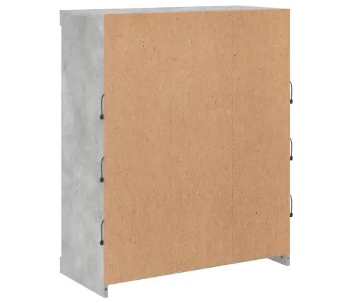 Kumode Ar Led Lampiņām, Betona Pelēka, 81X37X100 Cm Vidaxl