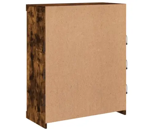 Kumode Ar Led Lampiņām, Ozolkoka Krāsa, 81X37X100 Cm Vidaxl