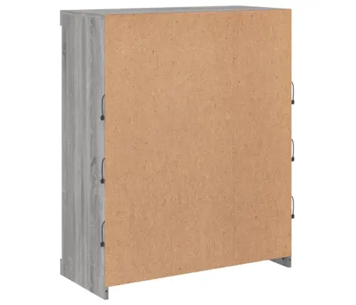 Kumode Ar Led Lampiņām, Pelēka Ozolkoka Krāsa, 81X37X100 Cm Vidaxl