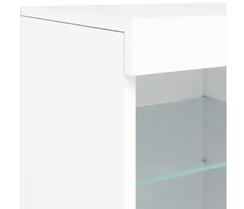 Kumode Ar Led Lampiņām, Balta, 41X37X67 Cm Vidaxl