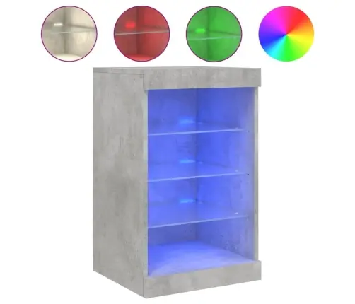 Kumode Ar Led Lampiņām, Betona Pelēka, 41X37X67 Cm Vidaxl