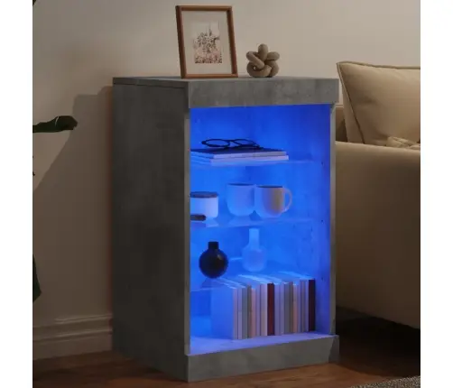 Kumode Ar Led Lampiņām, Betona Pelēka, 41X37X67 Cm Vidaxl