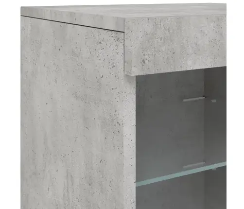 Kumode Ar Led Lampiņām, Betona Pelēka, 41X37X67 Cm Vidaxl