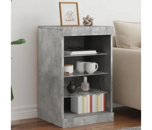 Kumode Ar Led Lampiņām, Betona Pelēka, 41X37X67 Cm Vidaxl