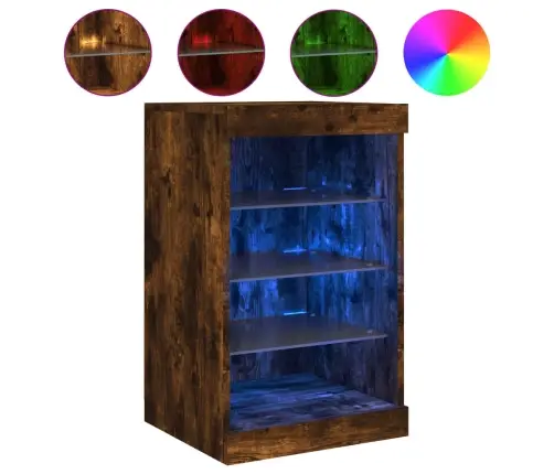 Puhvetkapp Led-Tuledega, Suitsutatud Tamm, 41 X 37 X 67 Cm