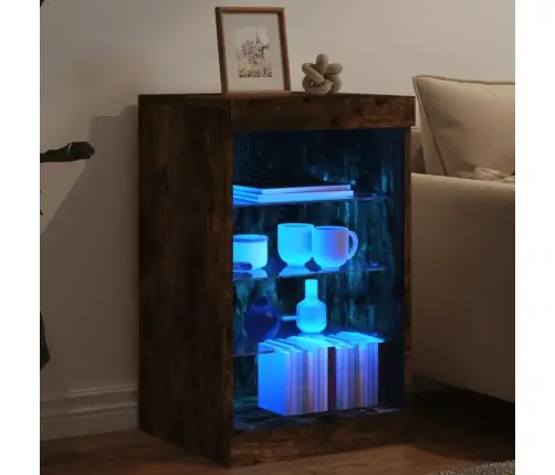 Puhvetkapp Led-Tuledega, Suitsutatud Tamm, 41 X 37 X 67 Cm