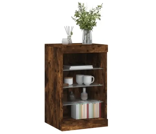 Puhvetkapp Led-Tuledega, Suitsutatud Tamm, 41 X 37 X 67 Cm