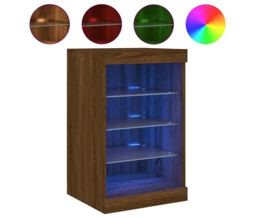 Šoninė Spintelė Su Led Lemputėmis, Ruda Ąžuolo, 41X37X67Cm