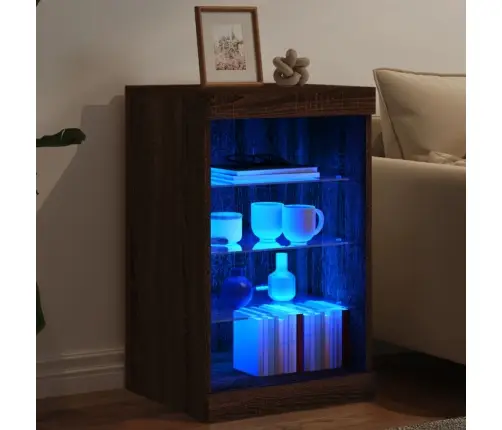 Šoninė Spintelė Su Led Lemputėmis, Ruda Ąžuolo, 41X37X67Cm