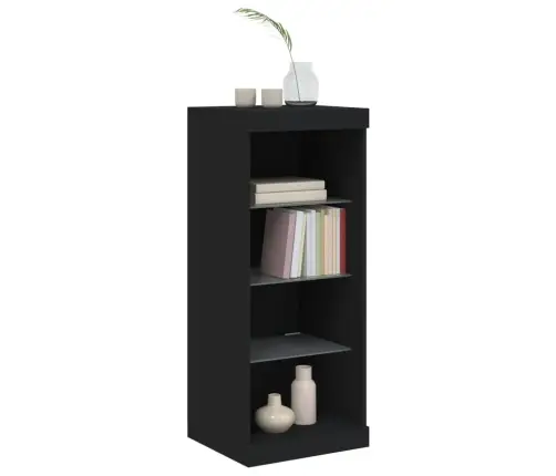 Kumode Ar Led Lampiņām, Melna, 41X37X100 Cm Vidaxl