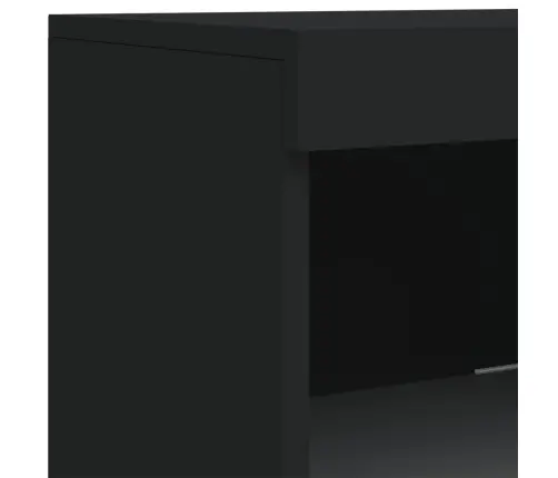 Kumode Ar Led Lampiņām, Melna, 41X37X100 Cm Vidaxl