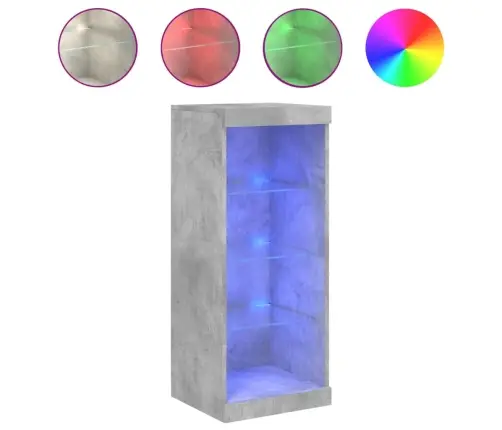 Kumode Ar Led Lampiņām, Betona Pelēka, 41X37X100 Cm Vidaxl