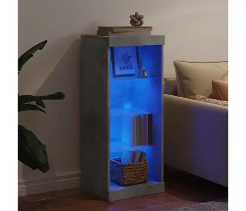 Kumode Ar Led Lampiņām, Betona Pelēka, 41X37X100 Cm Vidaxl