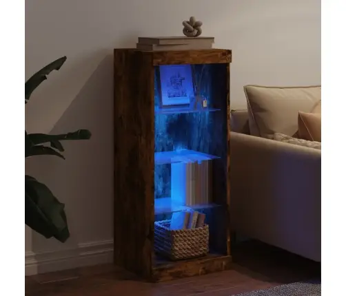 Šoninė Spintelė Su Led Lemputėmis, Dūminio Ąžuolo, 41X37X100Cm