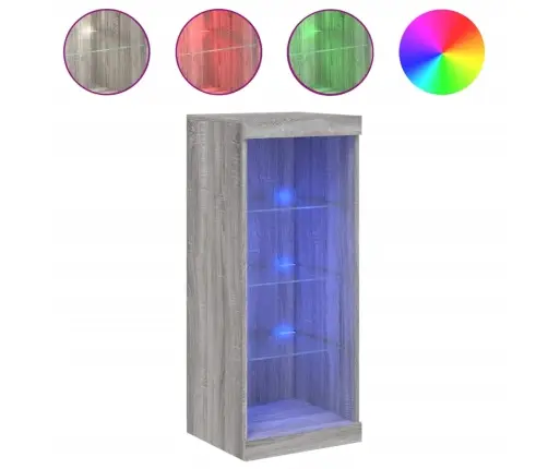 Šoninė Spintelė Su Led Lemputėmis, Pilka Ąžuolo, 41X37X100Cm