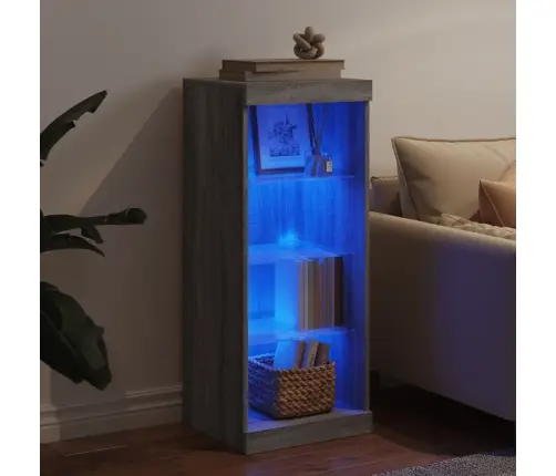 Šoninė Spintelė Su Led Lemputėmis, Pilka Ąžuolo, 41X37X100Cm