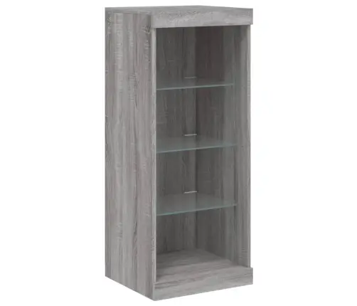 Šoninė Spintelė Su Led Lemputėmis, Pilka Ąžuolo, 41X37X100Cm