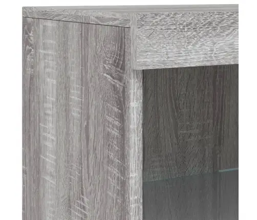 Šoninė Spintelė Su Led Lemputėmis, Pilka Ąžuolo, 41X37X100Cm