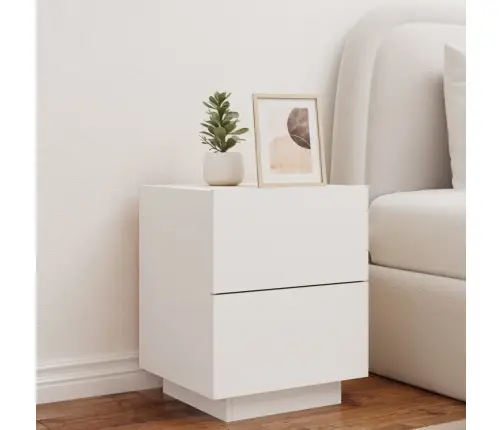 Öökapp Led-Valgustusega, Valge, Tehispuit