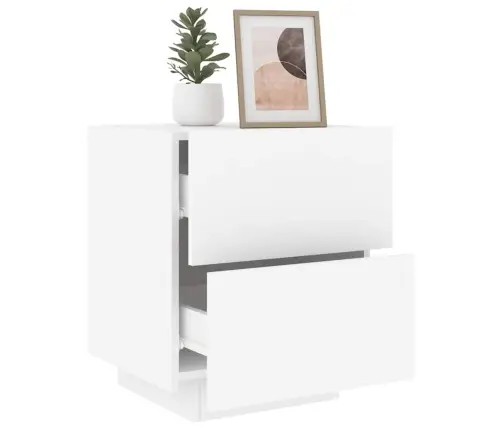 Öökapp Led-Valgustusega, Valge, Tehispuit