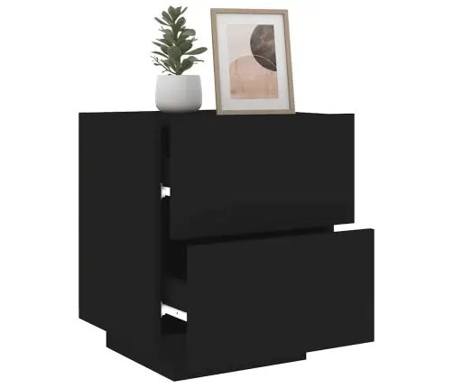 Öökapid Led-Valgustusega 2 Tk, Must, Tehispuit