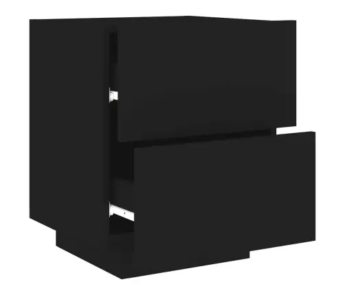 Öökapid Led-Valgustusega 2 Tk, Must, Tehispuit