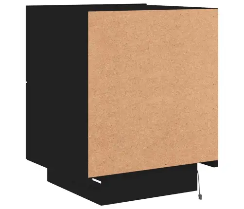 Öökapid Led-Valgustusega 2 Tk, Must, Tehispuit