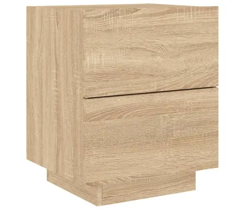 Naktsskapīši Ar Led, 2 Gab., Ozolkoka Krāsā, Inženierijas Koks Vidaxl