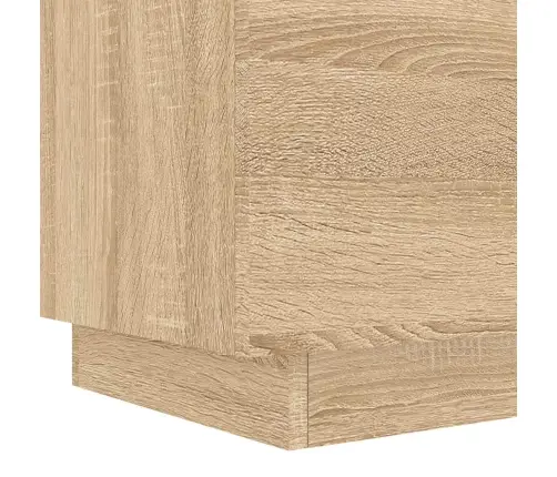 Naktsskapīši Ar Led, 2 Gab., Ozolkoka Krāsā, Inženierijas Koks Vidaxl