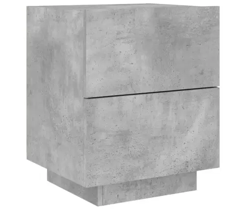 Naktinės Spintelės Su Led Lemputėmis, 2Vnt., Betono, Mediena