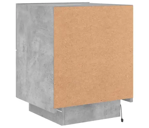 Naktinės Spintelės Su Led Lemputėmis, 2Vnt., Betono, Mediena