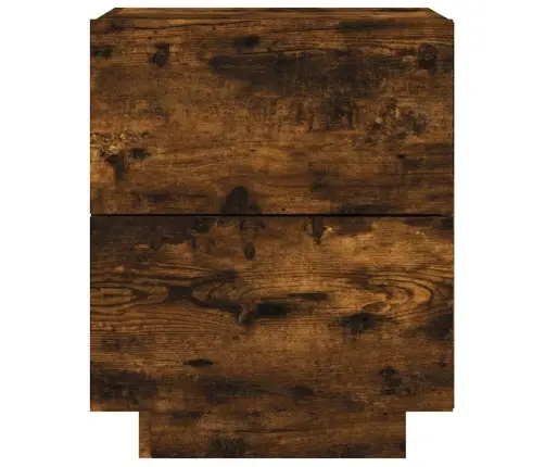 Naktinė Spintelė Su Led Lemputėmis, Dūminio Ąžuolo, Mediena