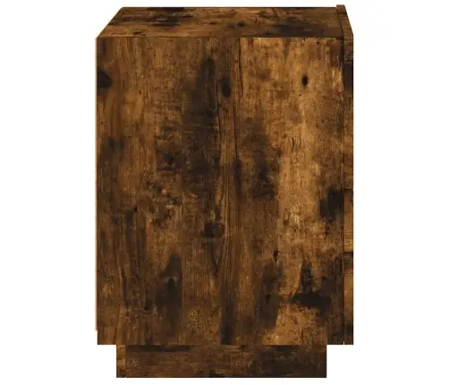 Naktinė Spintelė Su Led Lemputėmis, Dūminio Ąžuolo, Mediena