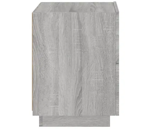 Naktinė Spintelė Su Led Lemputėmis, Pilka Ąžuolo, Mediena