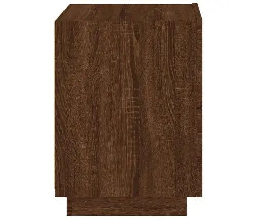 Naktsskapītis Ar Led, Ozolkoka Krāsā, Inženierijas Koks Vidaxl