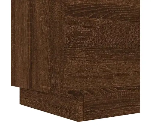 Naktsskapītis Ar Led, Ozolkoka Krāsā, Inženierijas Koks Vidaxl