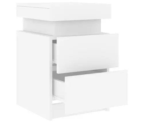 Naktsskapītis Ar Led Apgaismojumu, Balts, 35X39X55 Cm Vidaxl