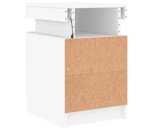 Naktsskapītis Ar Led Apgaismojumu, Balts, 35X39X55 Cm Vidaxl