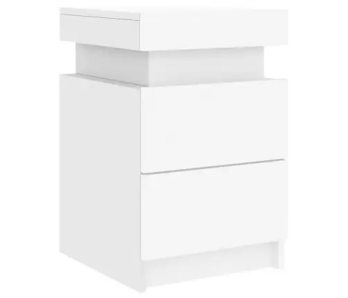 Naktsskapīši Ar Led Lampām, 2 Gab., Balti, 35X39X55 Cm Vidaxl