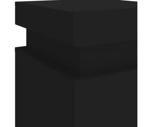 Naktinė Spintelė Su Led Lemputėmis, Juodos Spalvos, 35X39X55Cm