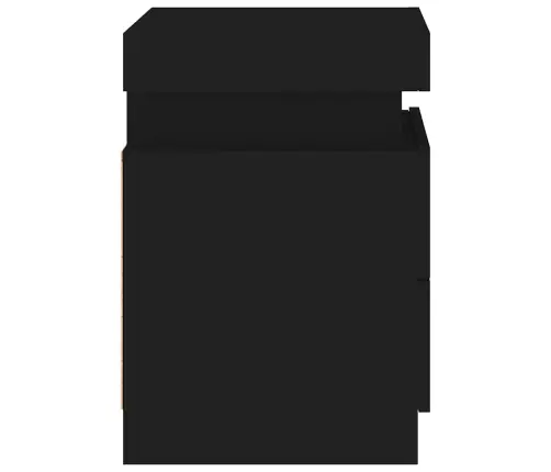 Naktsskapīši Ar Led Lampām, 2 Gab., Melni, 35X39X55 Cm Vidaxl