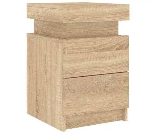 Naktsskapīši Ar Led Lampiņām, 2 Gab., Ozola Krāsa, 35X39X55 Cm Vidaxl