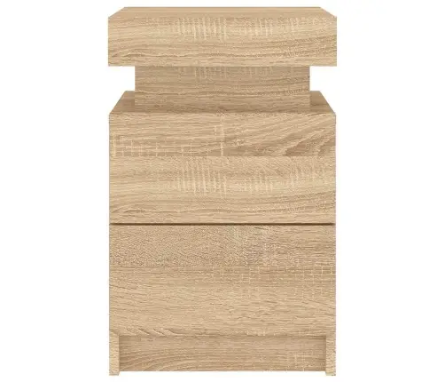 Naktsskapīši Ar Led Lampiņām, 2 Gab., Ozola Krāsa, 35X39X55 Cm Vidaxl