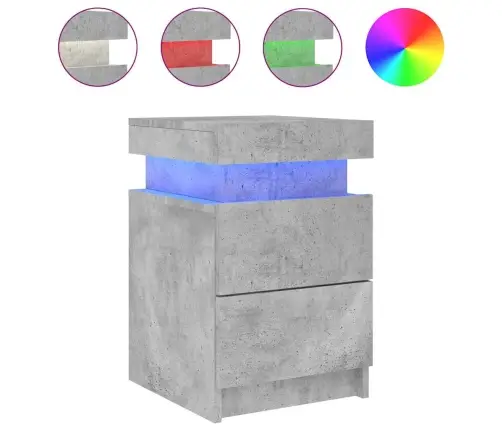 Naktsskapītis Ar Led Apgaismojumu, Pelēks, 35X39X55 Cm Vidaxl